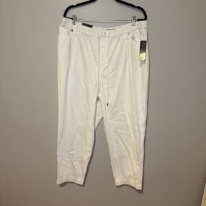 NWT Banana Republic Women's White Barrel Baggy High Rise Jeans Size XL